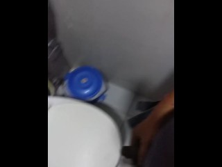 Masturbate Not Far From Toilet